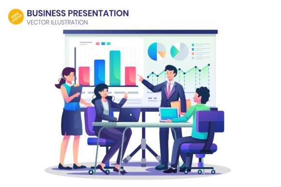 Business Presentation Flat Illustration Graphics