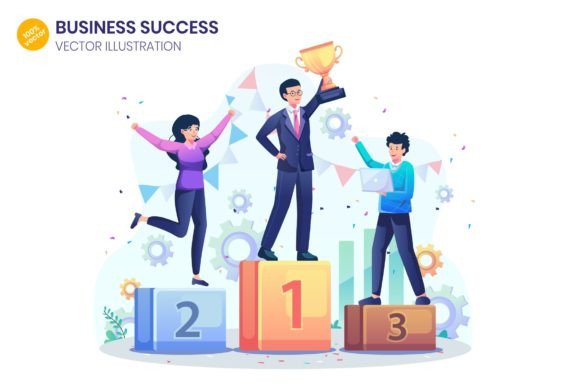 Business Success Flat Illustration Graphics