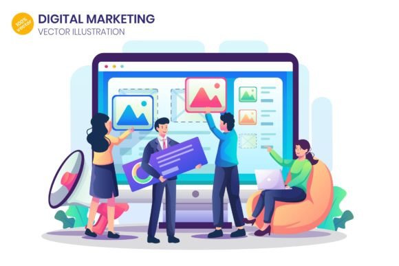 Digital Marketing Flat Illustration Graphics