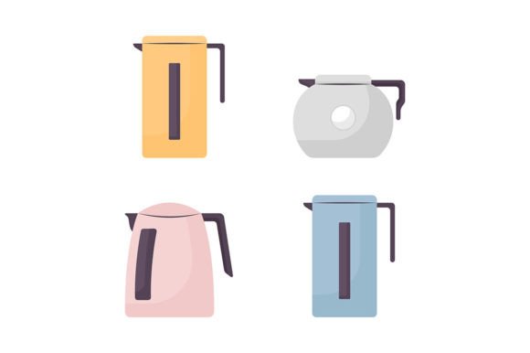 Electric Kettles Objects Set: Graphics and Illustrations for Creative Design