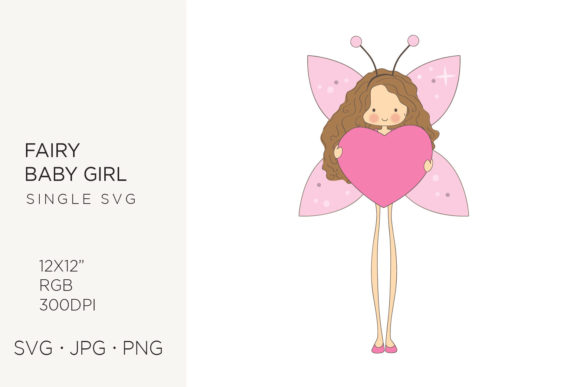 Fairy Baby Girl, Pink Princess Birthday Graphics