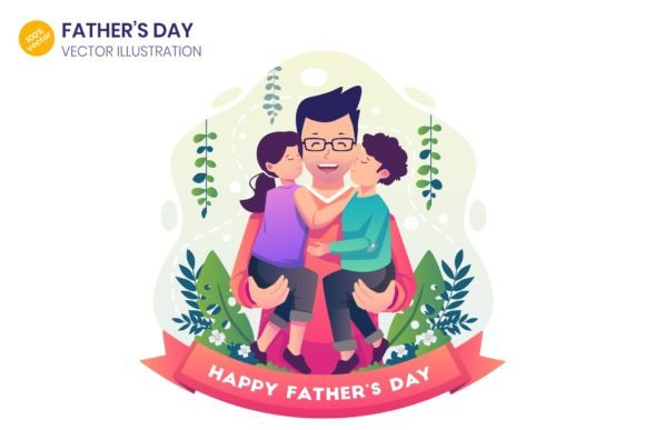 Father’s Day Flat Illustration Graphics
