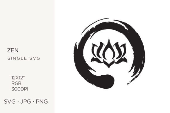 Lotus Flower Inside Zen Symbol Graphics