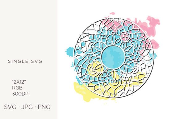 Mandala and Watercolor Splash Graphics