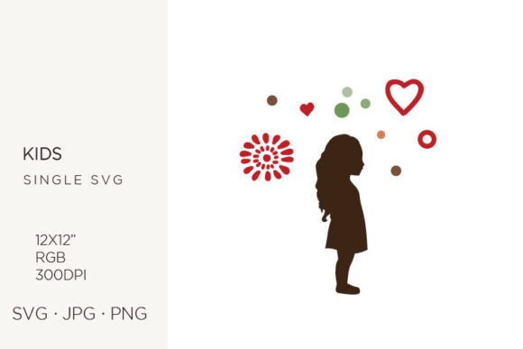 Miniature Girl with Flower and Heart: Graphics for Local Business Branding