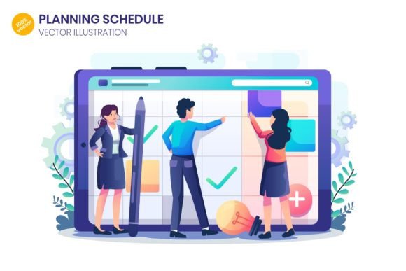 Planning Schedule Flat Illustration Graphics