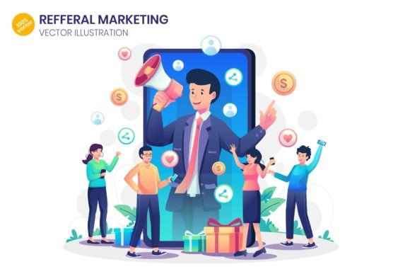 Referral Marketing Flat Illustration