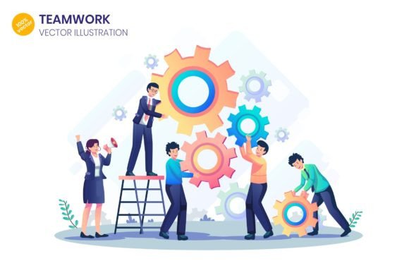 Teamwork Flat Illustration