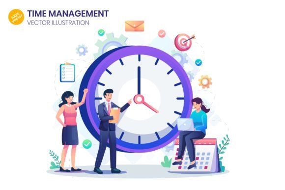 Time Management Flat Illustration