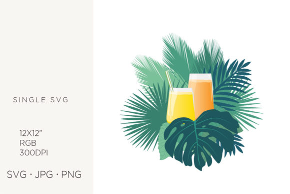 Tropical Leaf Graphics for Local Business Branding