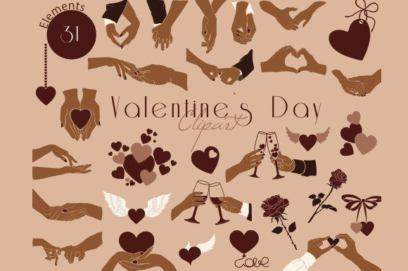 Valentine's Day Clipart, Hands Svg