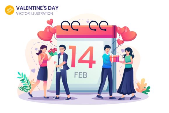 Valentine's Day Flat Illustration Graphics