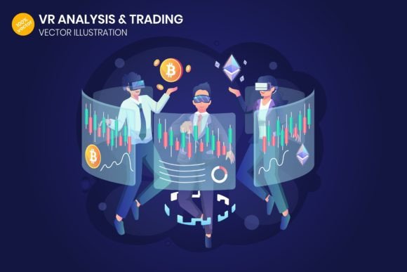 VR Analysis Trading Illustration Graphics