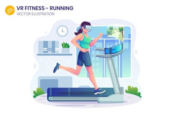 VR Fitness Experiences Illustration Graphics