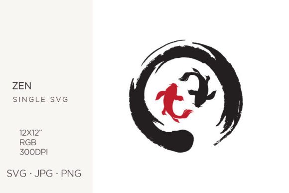 Zen Symbol with Koi Fishes